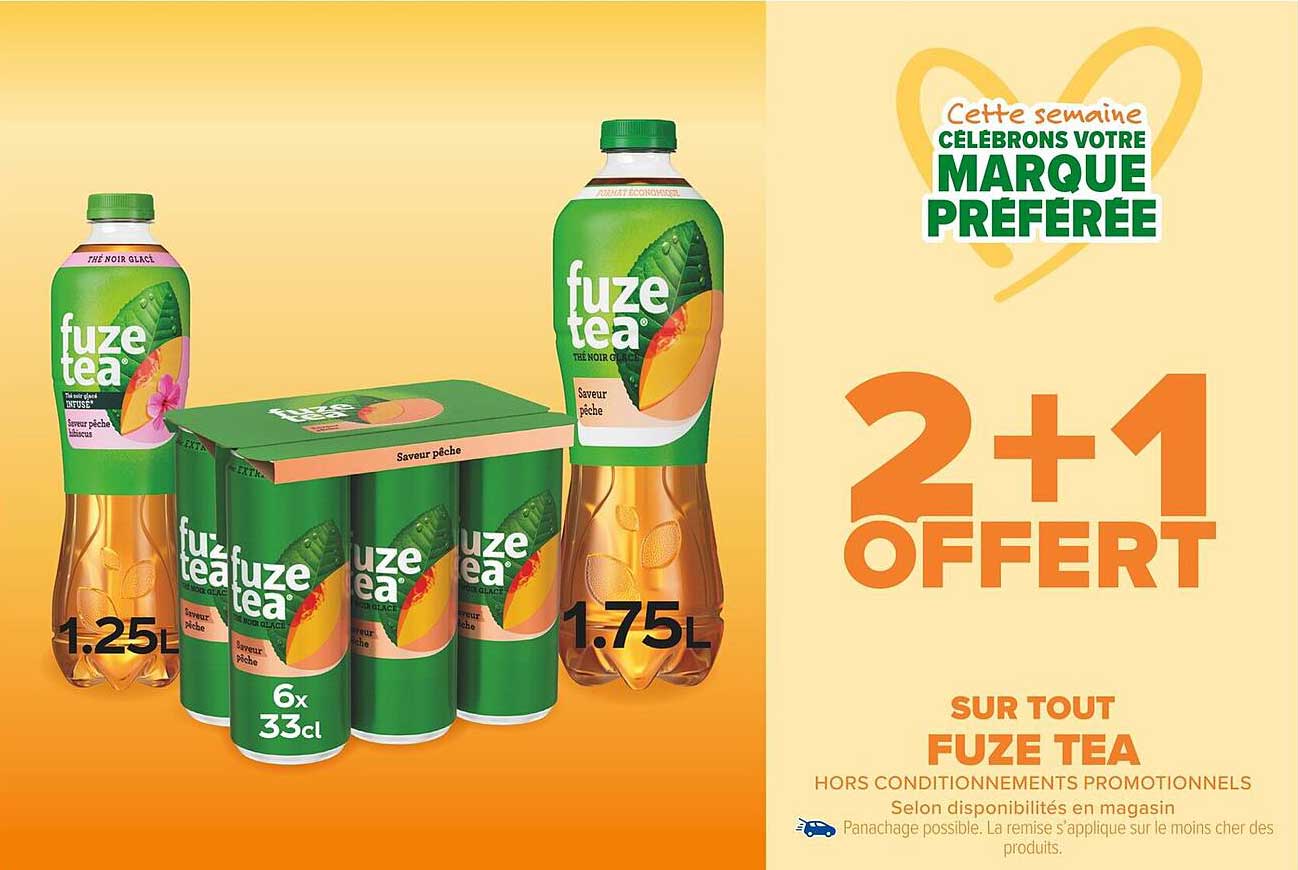 2+1 offert sur tout Fuze Tea