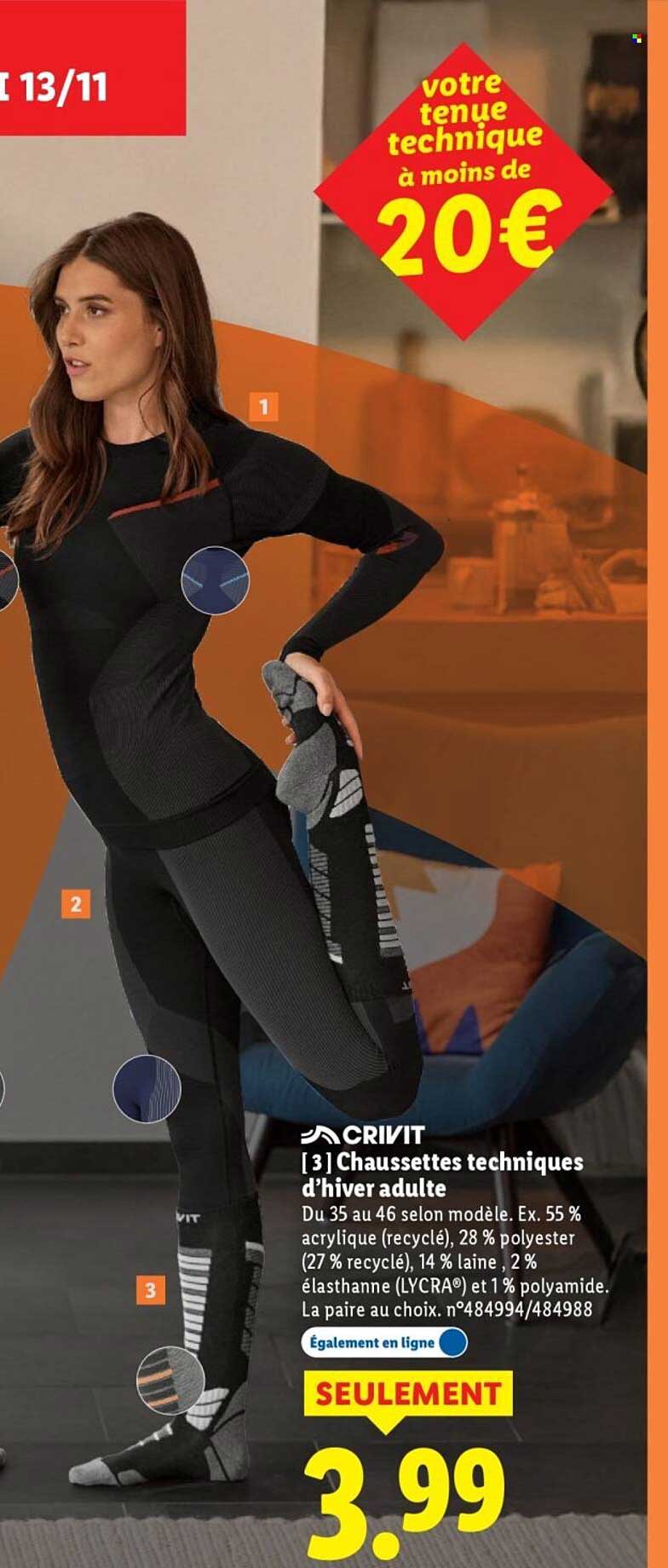 [3] Chaussettes techniques d'hiver adulte