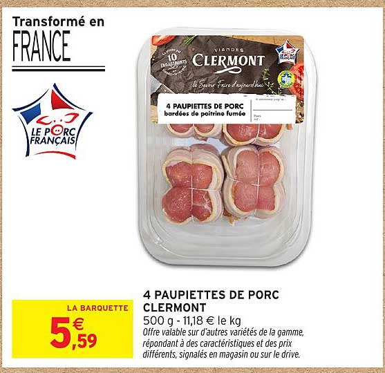 4 PAUPIETTES DE PORC CLERMONT