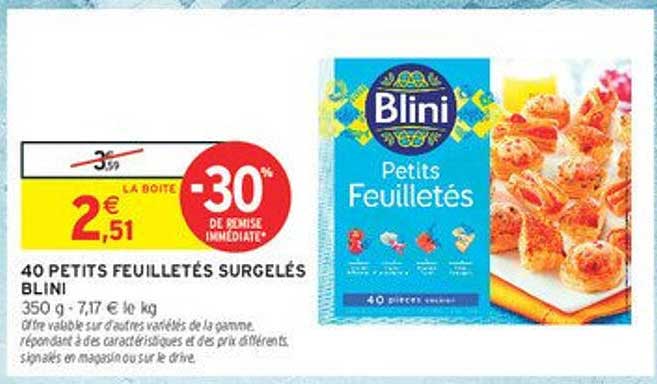 40 PETITS FEUILLETÉS SURGELÉS BLINI