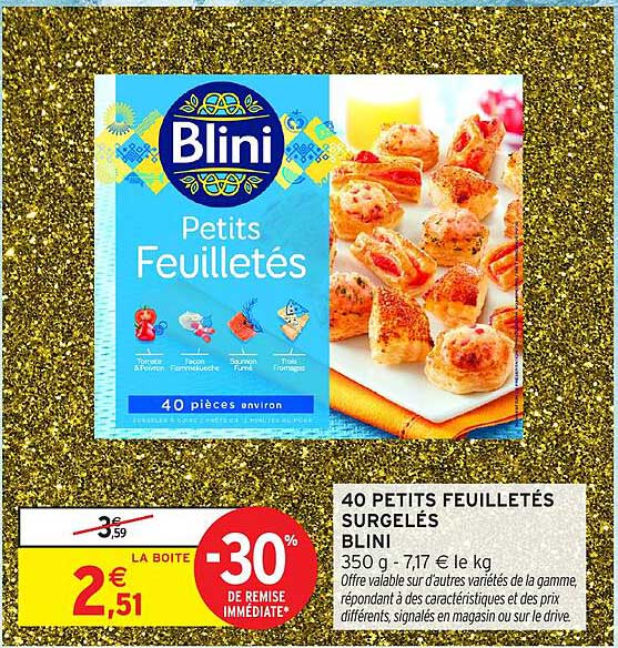 40 PETITS FEUILLETÉS SURGELÉS BLINI