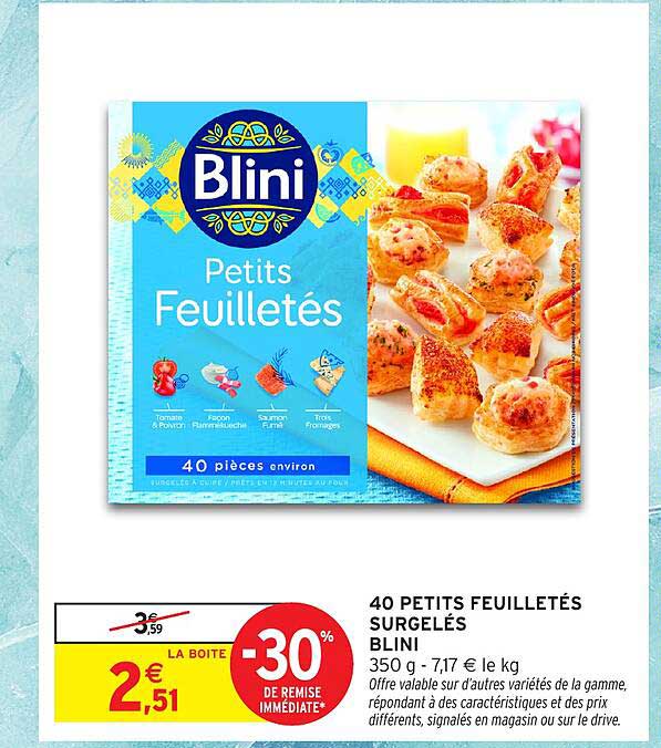 40 PETITS FEUILLETÉS SURGELÉS BLINI