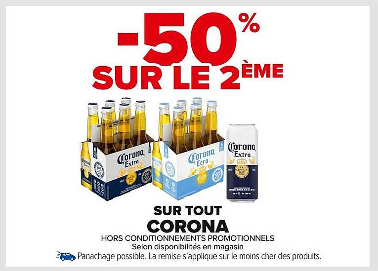 -50% SUR LE 2ÈME SUR TOUS CORONA