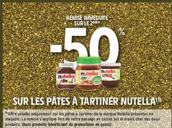 -50% SUR LES PÂTES À TARTINER NUTELLA