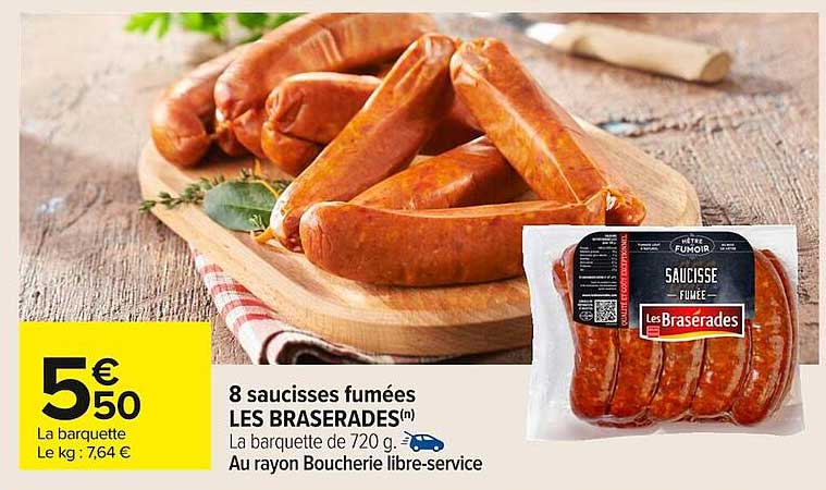 8 saucisses fumées LES BRASERADES