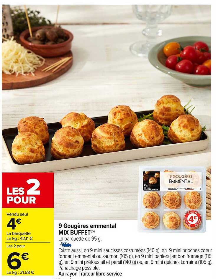 9 Gougères emmental MIX BUFFET