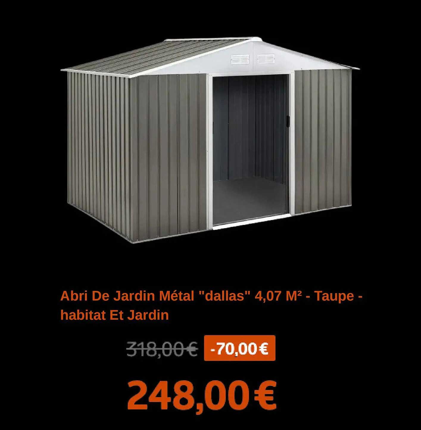 Abri De Jardin Métal "dallas" 4,07 M² - Taupe - habitat Et Jardin