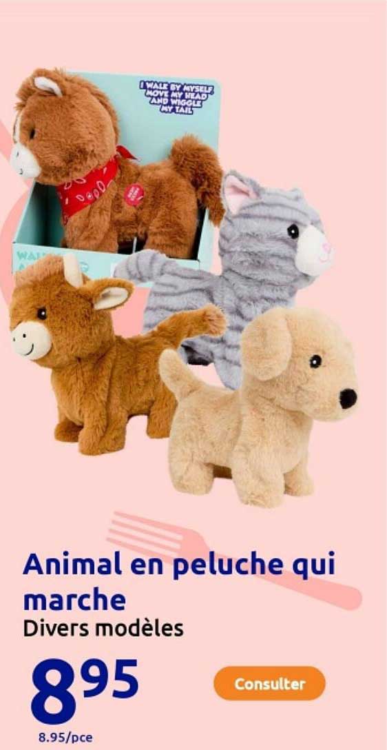 Animal en peluche qui marche