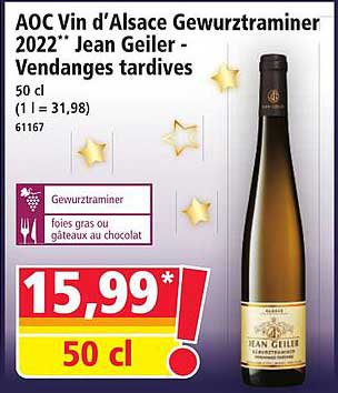 AOC Vin d’Alsace Gewurztraminer 2022** Jean Geiler - Vendanges tardives
