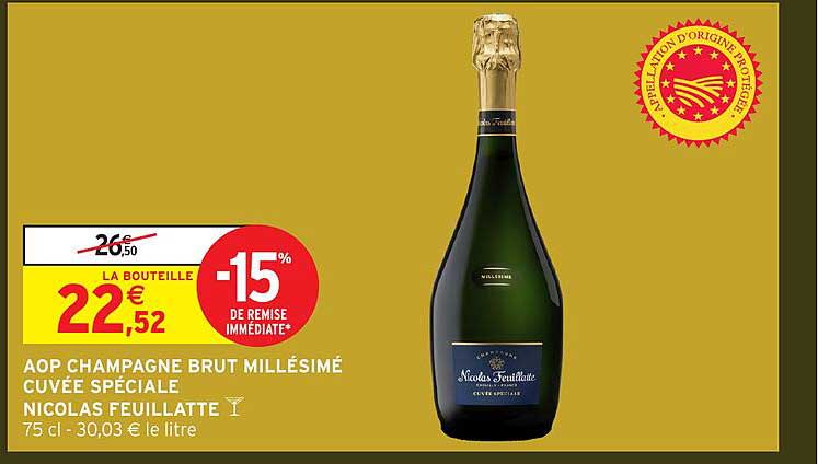 AOP CHAMPAGNE BRUT MILLÉSIMÉ CUVÉE SPÉCIALE NICOLAS FEUILLATTE