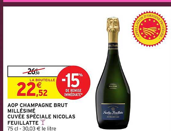 AOP CHAMPAGNE BRUT MILLÉSIMÉ CUVÉE SPÉCIALE NICOLAS FEUILLATTE