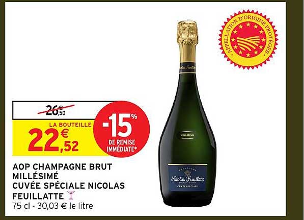 AOP CHAMPAGNE BRUT MILLÉSIMÉ CUVÉE SPÉCIALE NICOLAS FEUILLATTE