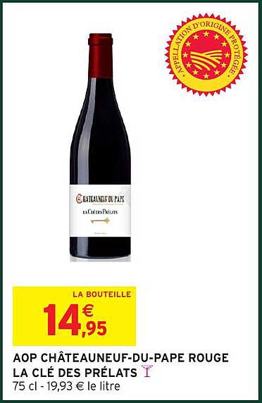 AOP CHÂTEAUNEUF-DU-PAPE ROUGE LA CLÉ DES PRÉLATS