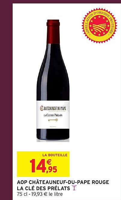 AOP CHÂTEAUNEUF-DU-PAPE ROUGE LA CLÉ DES PRÉLATS