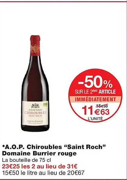 A.O.P. Chiroubles “Saint Roch” Domaine Burrier rouge