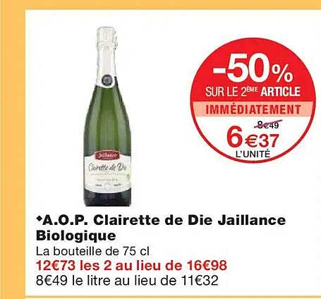 A.O.P. Clairette de Die Jaillance Biologique