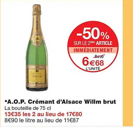 A.O.P. Crémant d'Alsace Willm brut