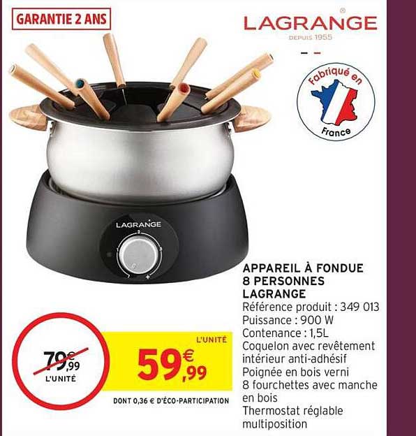 APPAREIL À FONDUE 8 PERSONNES LAGRANGE