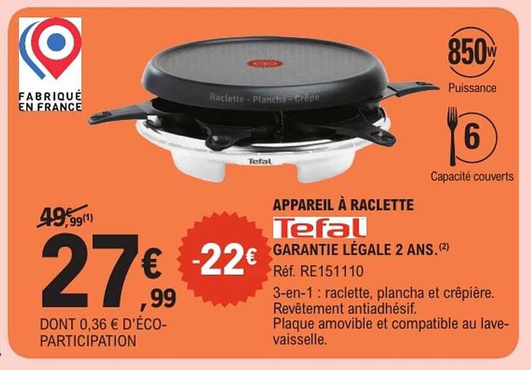 APPAREIL À RACLETTE Tefal