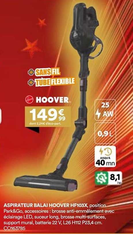 ASPIRATEUR BALAI HOOVER HF103X