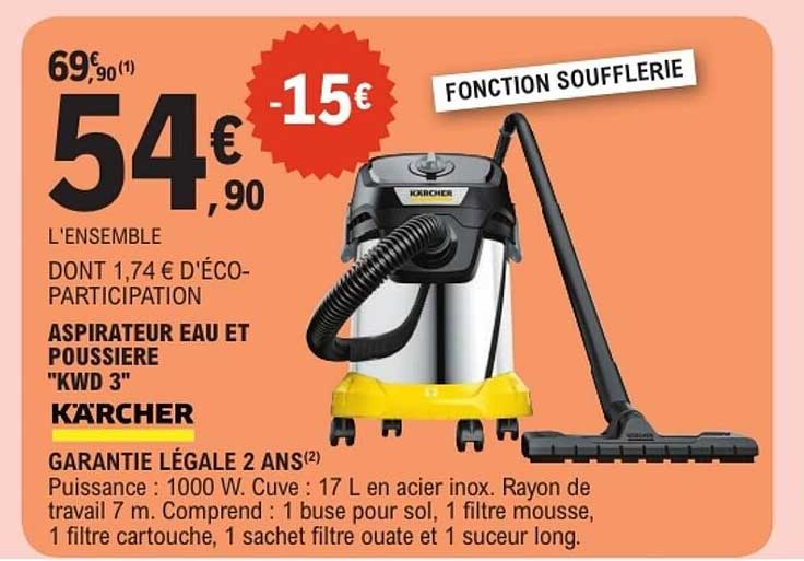ASPIRATEUR EAUX ET POUSSIERES "KWD 3" KÄRCHER