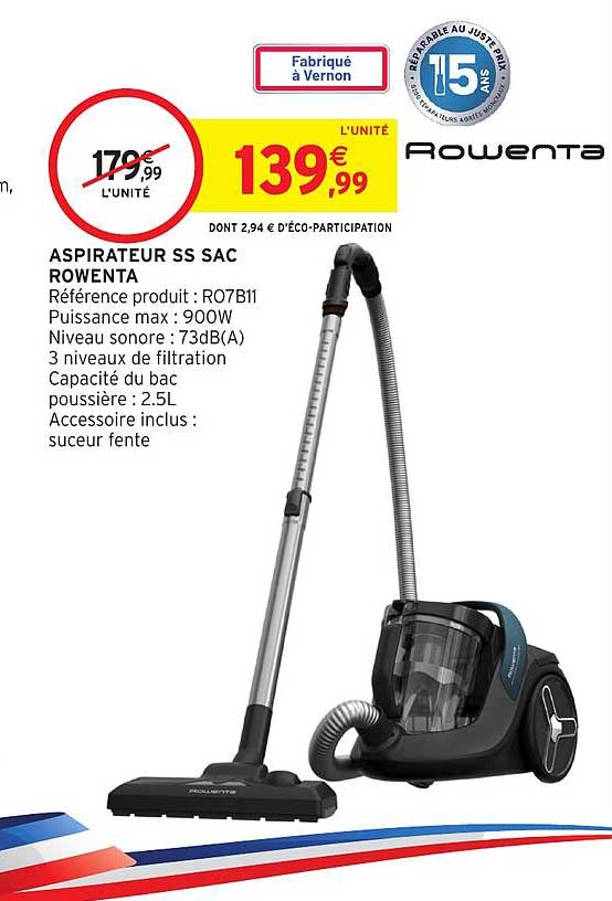 Aspirateur SS Sac Rowenta