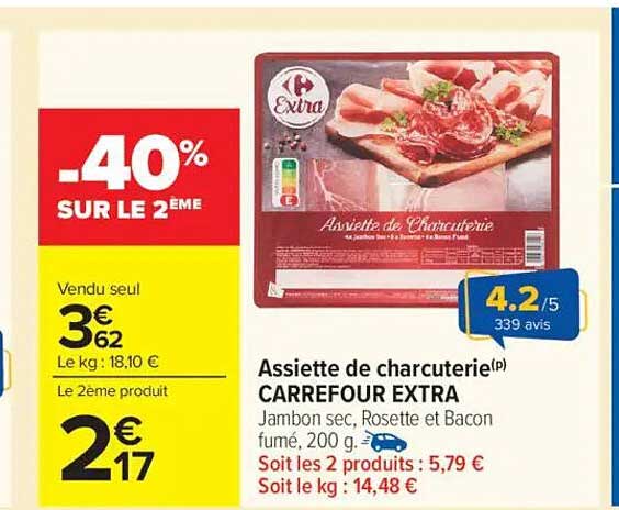 Assiette de charcuterie(p) CARREFOUR EXTRA