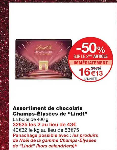 Assortiment de chocolats Champs-Élysées de "Lindt"