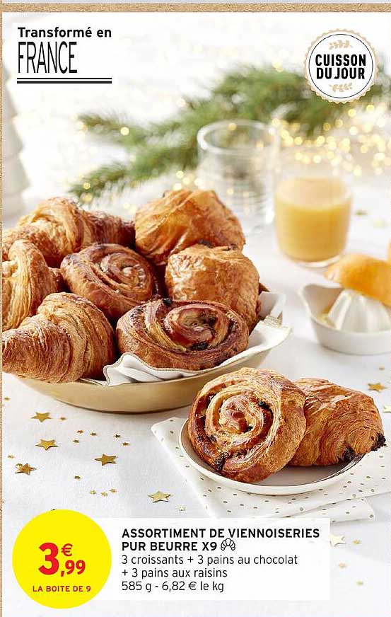 ASSORTIMENT DE VIENNOISERIES PUR BEURRE X9