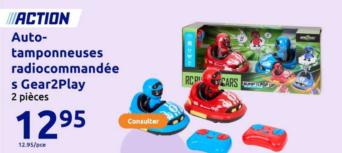 Auto-tamponneuses radiocommandées Gear2Play 2 pièces