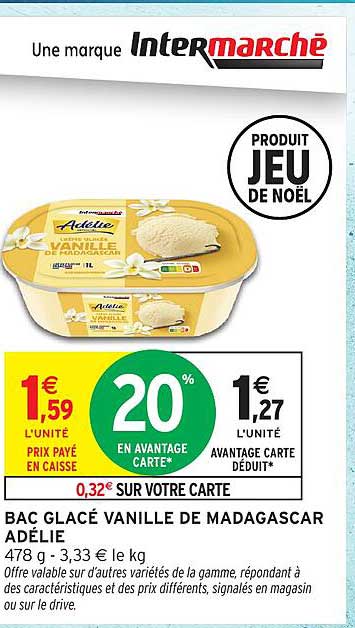 Bac Glacé Vanille de Madagascar Adélie