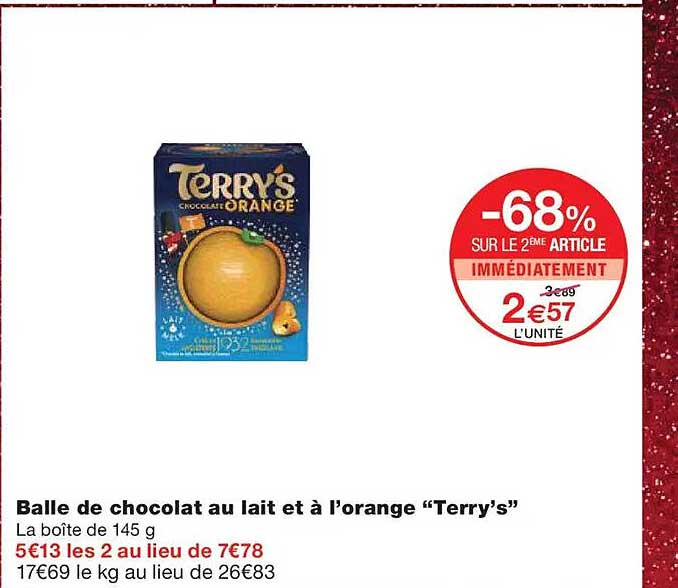 Balle de chocolat au lait et à l’orange “Terry’s”
