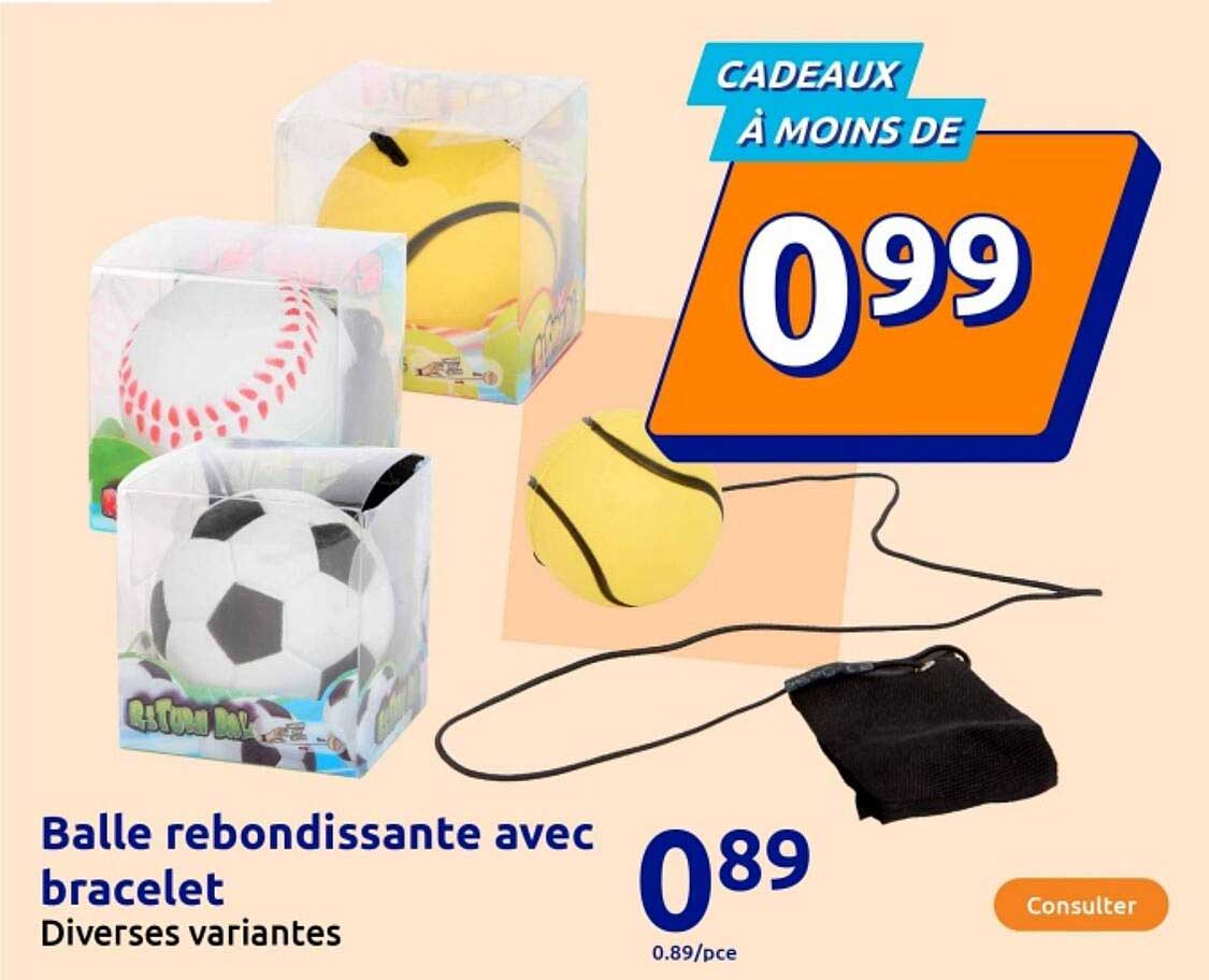 Balle rebondissante avec bracelet