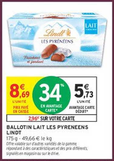 BALLotin lait les pyrenees Lindt