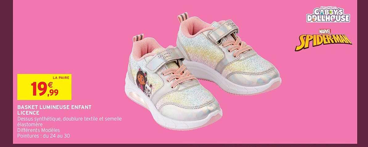 BASKET LUMINEUSE ENFANT LICENCE