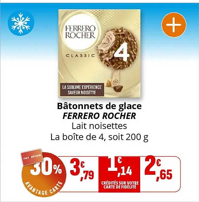 Bâtonnets de glace FERRERO ROCHER Lait noisettes
