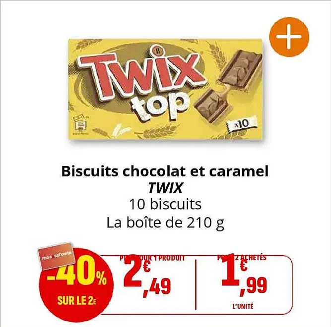 Biscuits chocolat et caramel TWIX