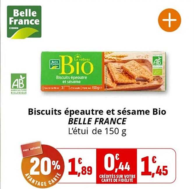Biscuits épeautre et sésame Bio