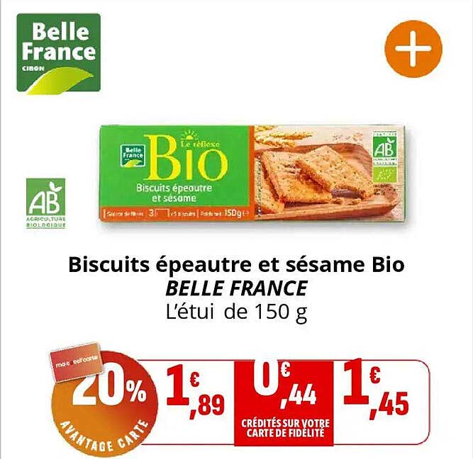 Biscuits épeautre et sésame Bio BELLE FRANCE