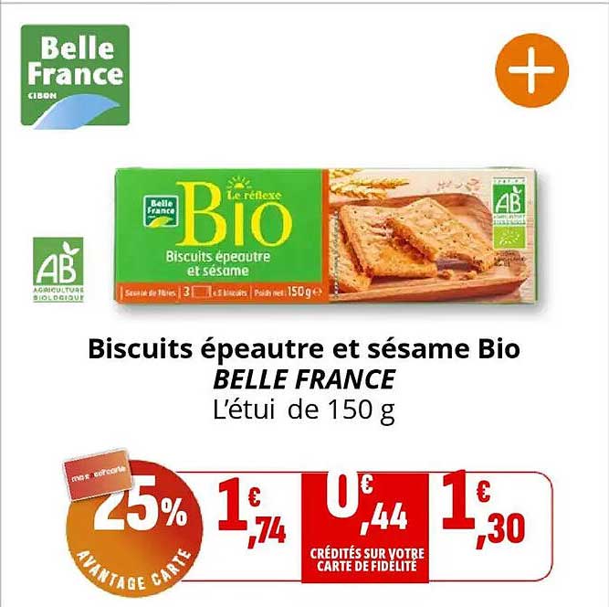 Biscuits épeautre et sésame Bio
