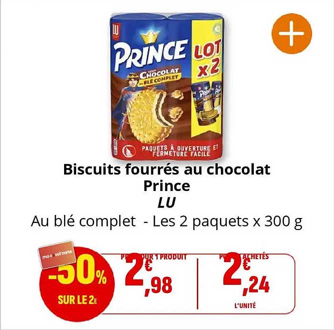 Biscuits fourrés au chocolat Prince