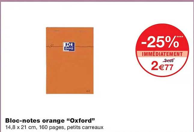 Bloc-notes orange “Oxford”