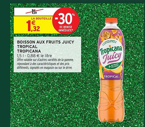 BOISSON AUX FRUITS JUICY TROPICAL TROPICANA