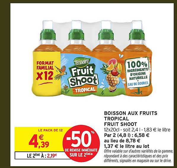 BOISSON AUX FRUITS TROPICAL FRUIT SHOOT