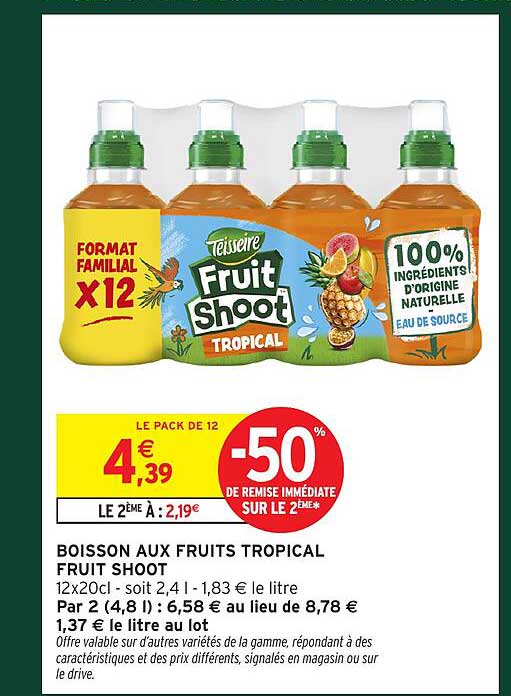 BOISSON AUX FRUITS TROPICAL FRUIT SHOOT
