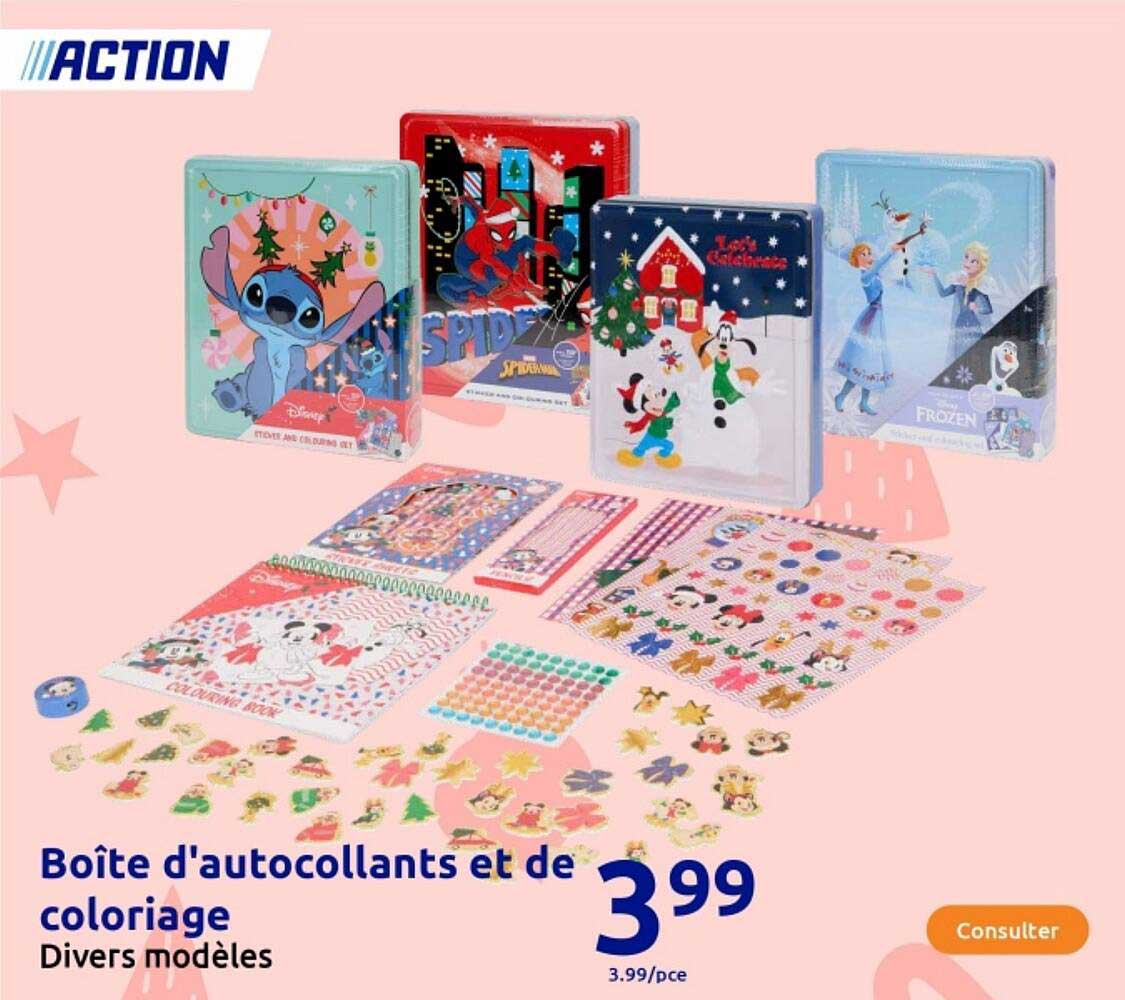 Boîte d'autocollants et de coloriage