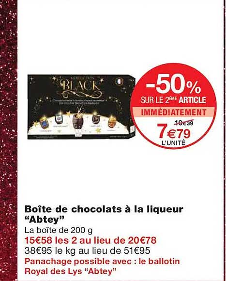 Boîte de chocolats à la liqueur “Abtey”