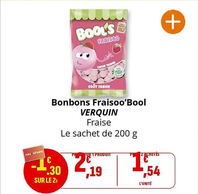 Bonbons Fraisoo’Bool VERQUIN Fraise