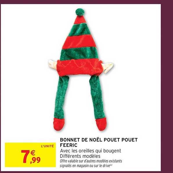 BONNET DE NOËL POUET POUET FEERIC