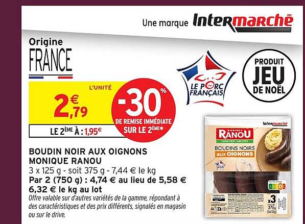 BOUDIN NOIR AUX OIGNONS MONIQUE RANOU